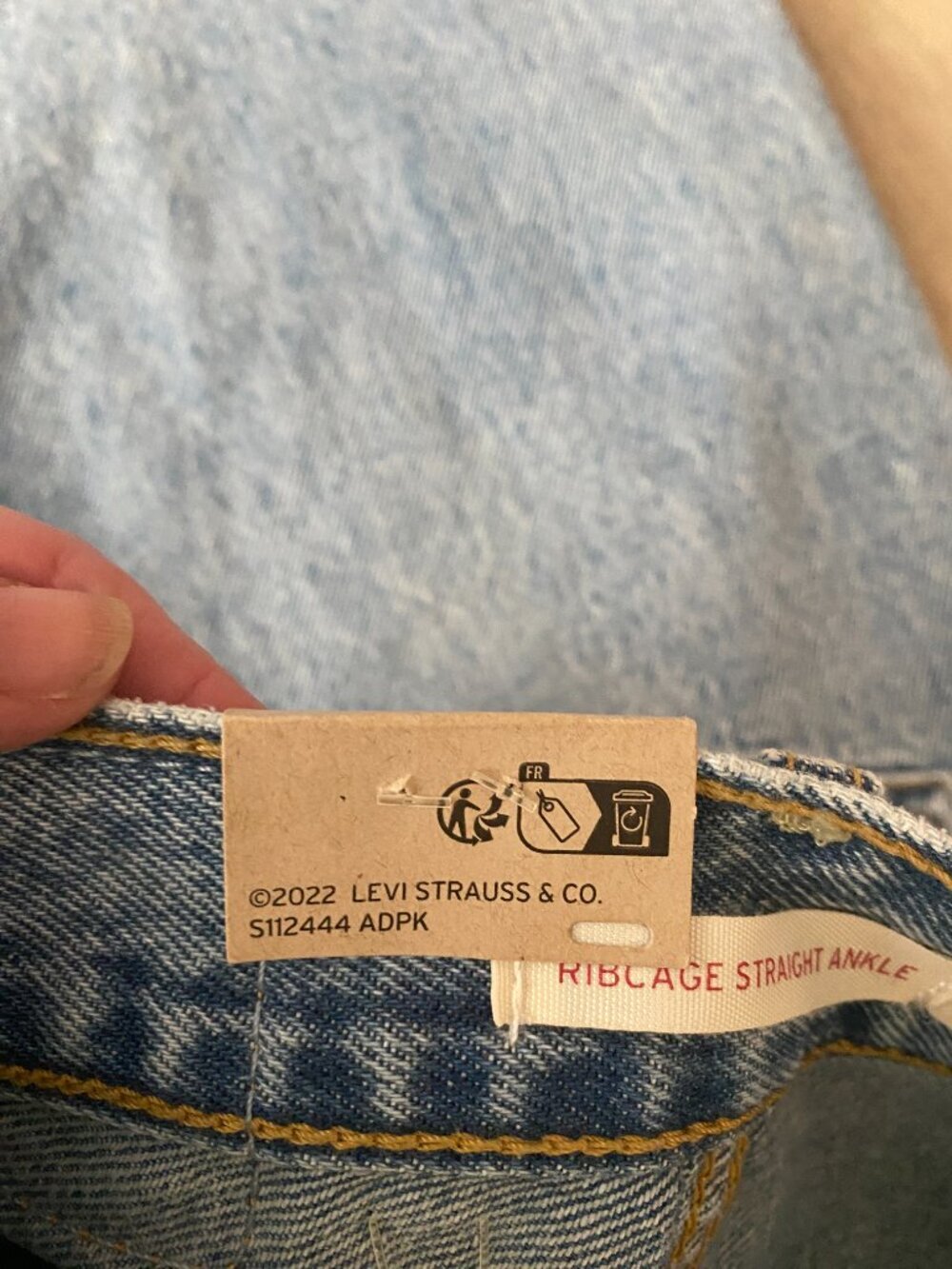 Levi's Ribcage Ultra High Rise Straight Ankle Jeans 24 NWT Distressed 90s Denim - Picture 14 of 15